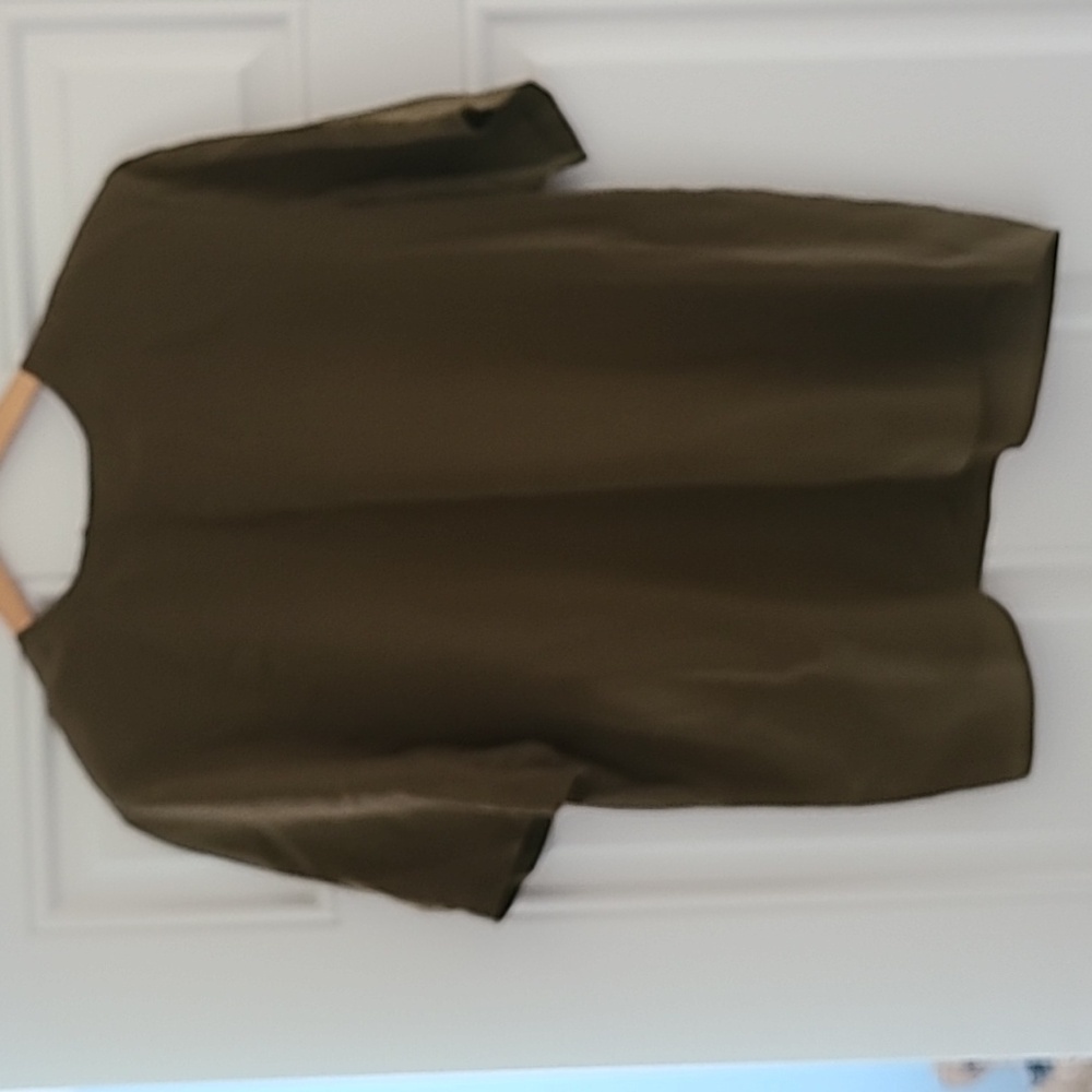 Vintage Christie & Jill 100% Silk Olive Green Top-Large